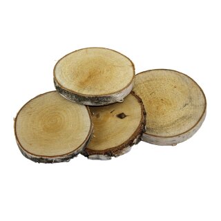 12 Baumscheiben Holzscheiben aus Birke Ø ca. 10 cm bis 13 cm